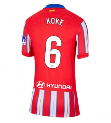 Atletico Madrid Koke #6 Primera Equipación Mujer 2024-25 Manga Corta